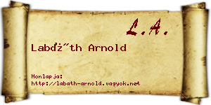 Labáth Arnold névjegykártya